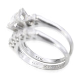 Vintage White Gold .77ctw Diamond Engagement & Wedding Band Set