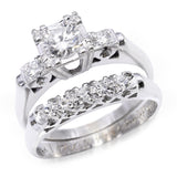 Vintage White Gold .77ctw Diamond Engagement & Wedding Band Set
