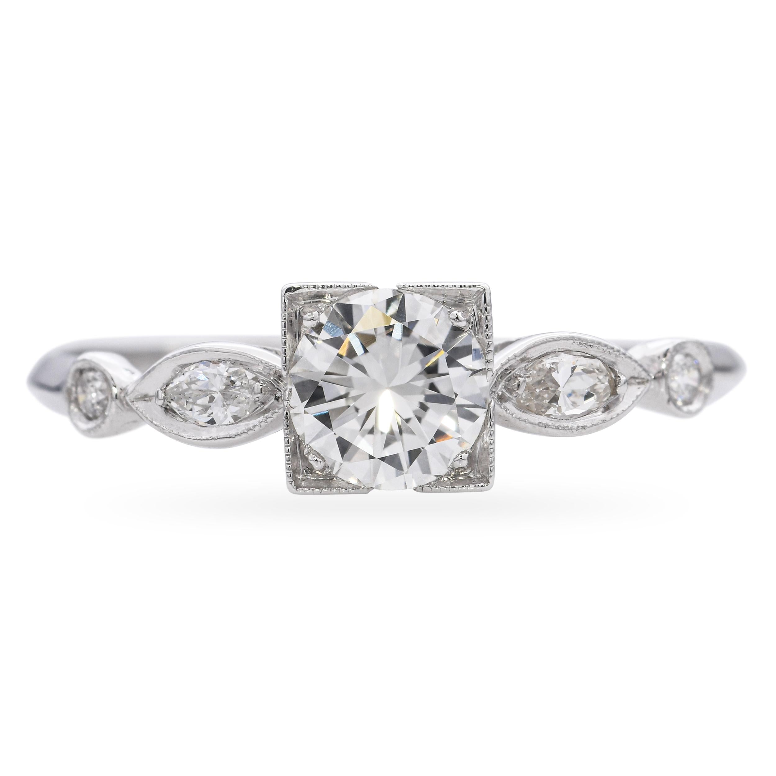 Vintage Platinum 0.55tcw G Vs1 Diamond Ring