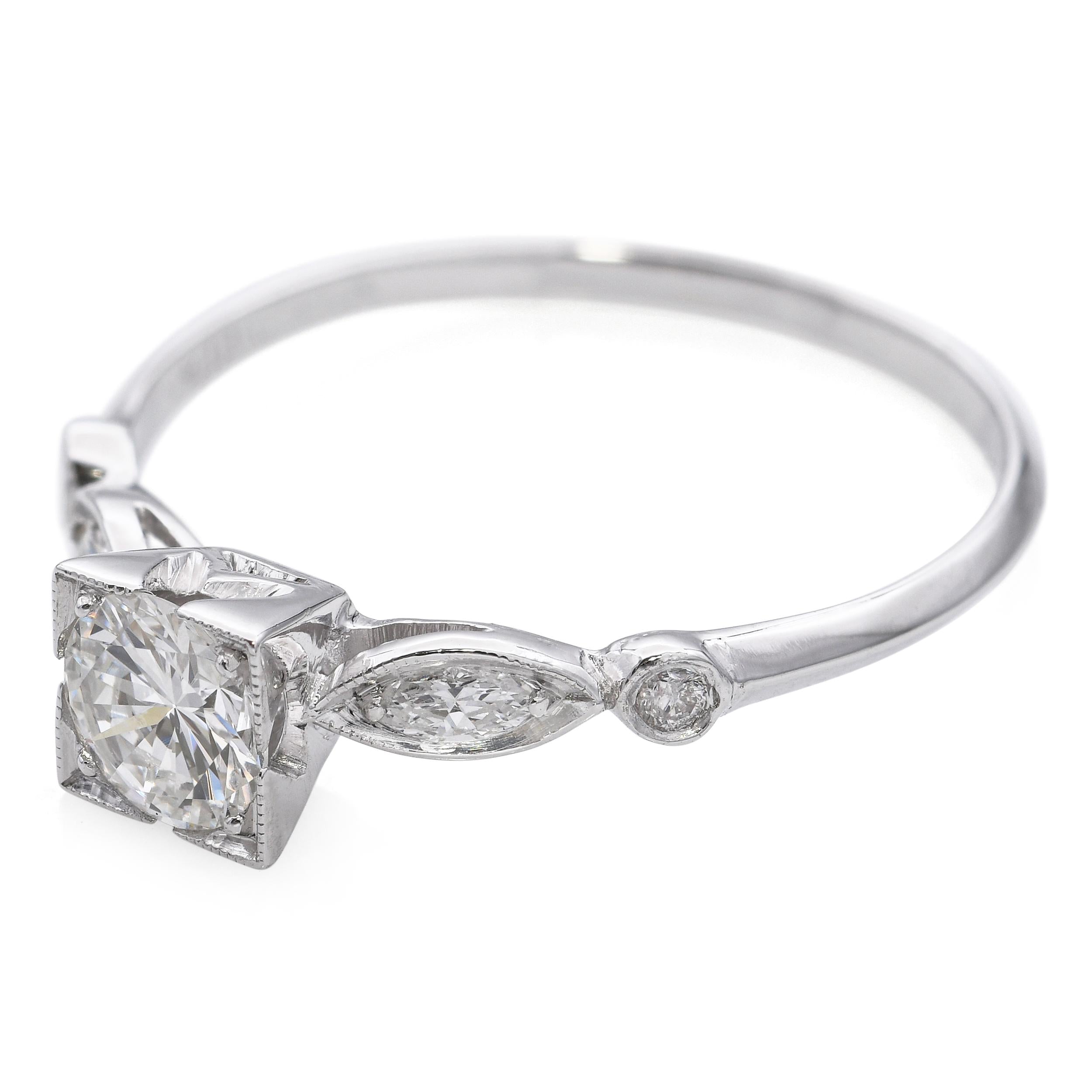 Vintage Platinum 0.55tcw G Vs1 Diamond Ring