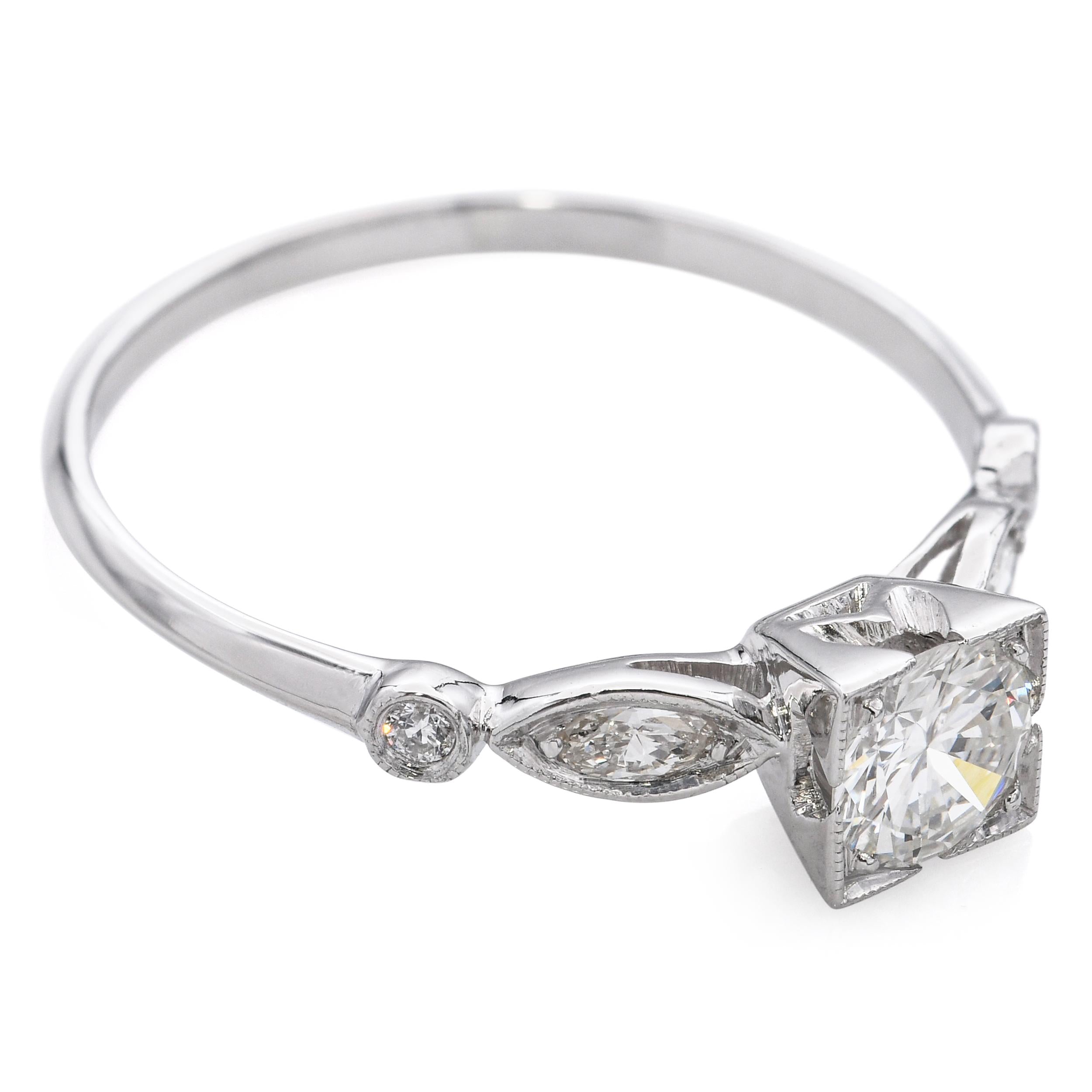 Vintage Platinum 0.55tcw G Vs1 Diamond Ring
