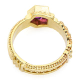 18k Yellow Gold Rhodolite Garnet Ring