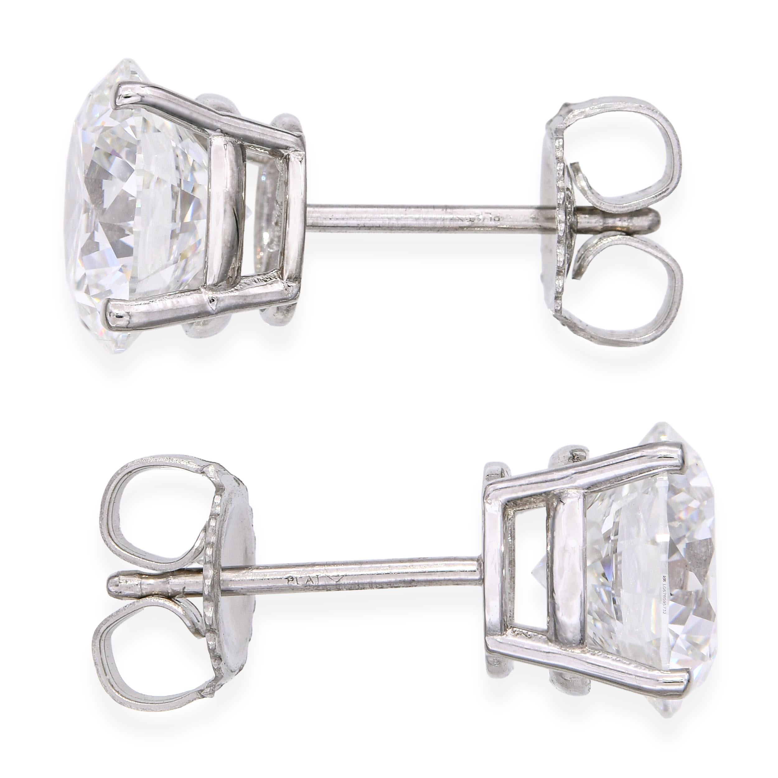 Platinum 5.04tcw E Vs1-Vs2 Lab Grown Stud Earrings