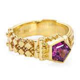 18k Yellow Gold Rhodolite Garnet Ring