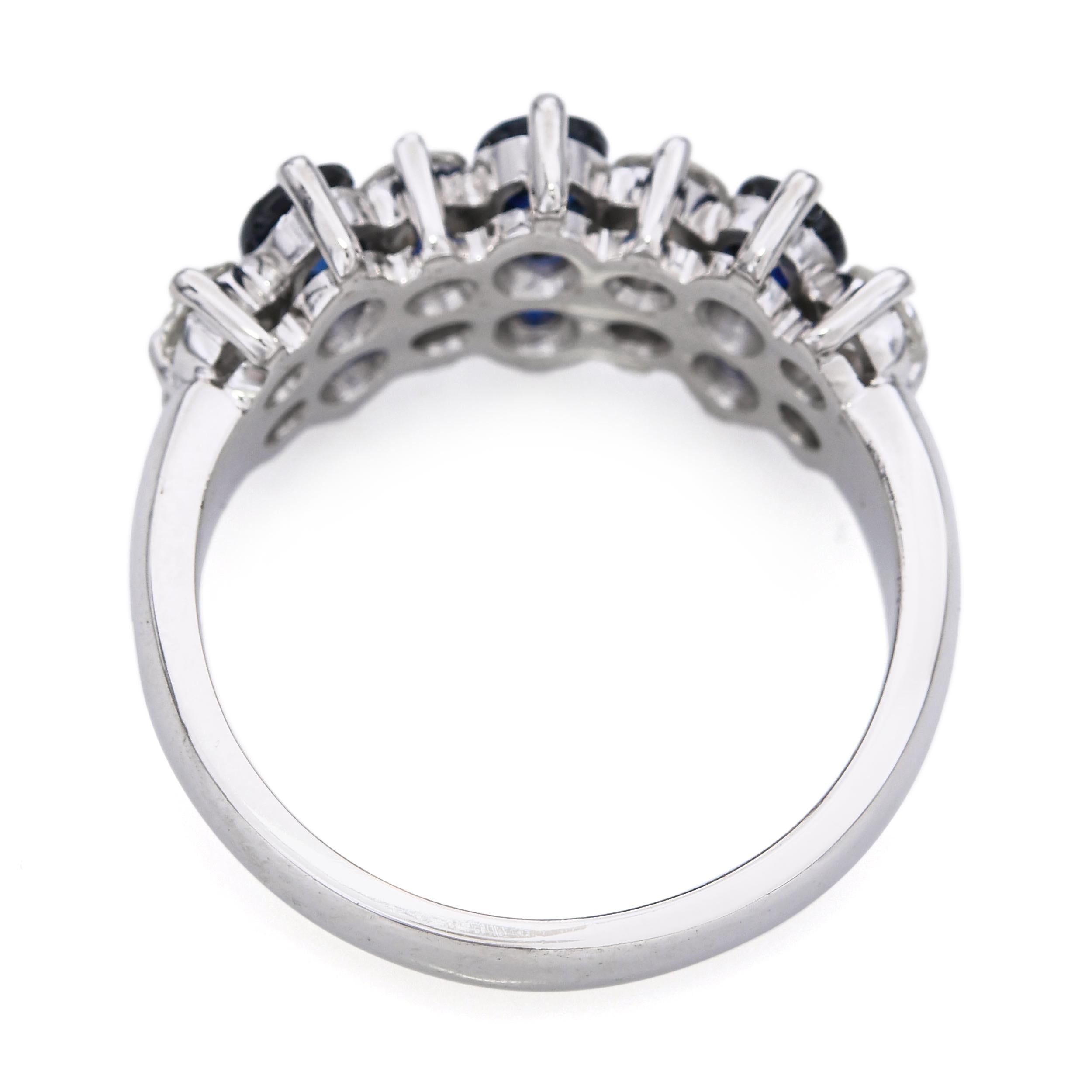 Vintage 18k White Gold Sapphire and Diamond Ring