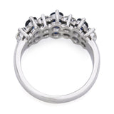 Vintage 18k White Gold Sapphire and Diamond Ring