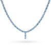 18k White Gold 30.1tcw Topaz and Diamond Link Necklace