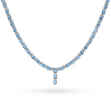 18k White Gold 30.1tcw Topaz and Diamond Link Necklace