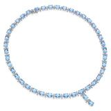 18k White Gold 30.1tcw Topaz and Diamond Link Necklace