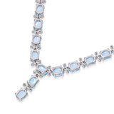 18k White Gold 30.1tcw Topaz and Diamond Link Necklace