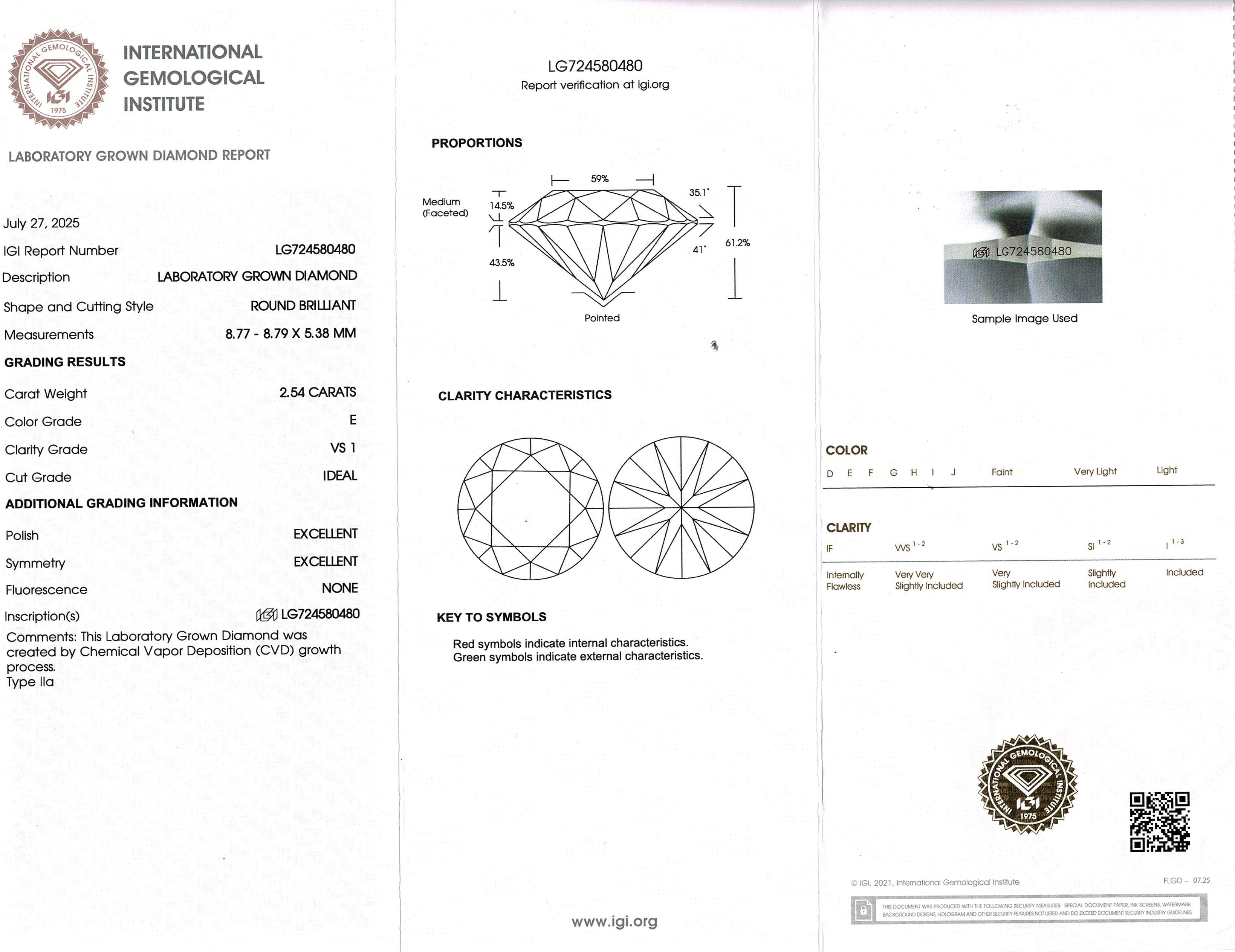 Platinum 5.04tcw E Vs1-Vs2 Lab Grown Stud Earrings