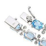 18k White Gold 30.1tcw Topaz and Diamond Link Necklace