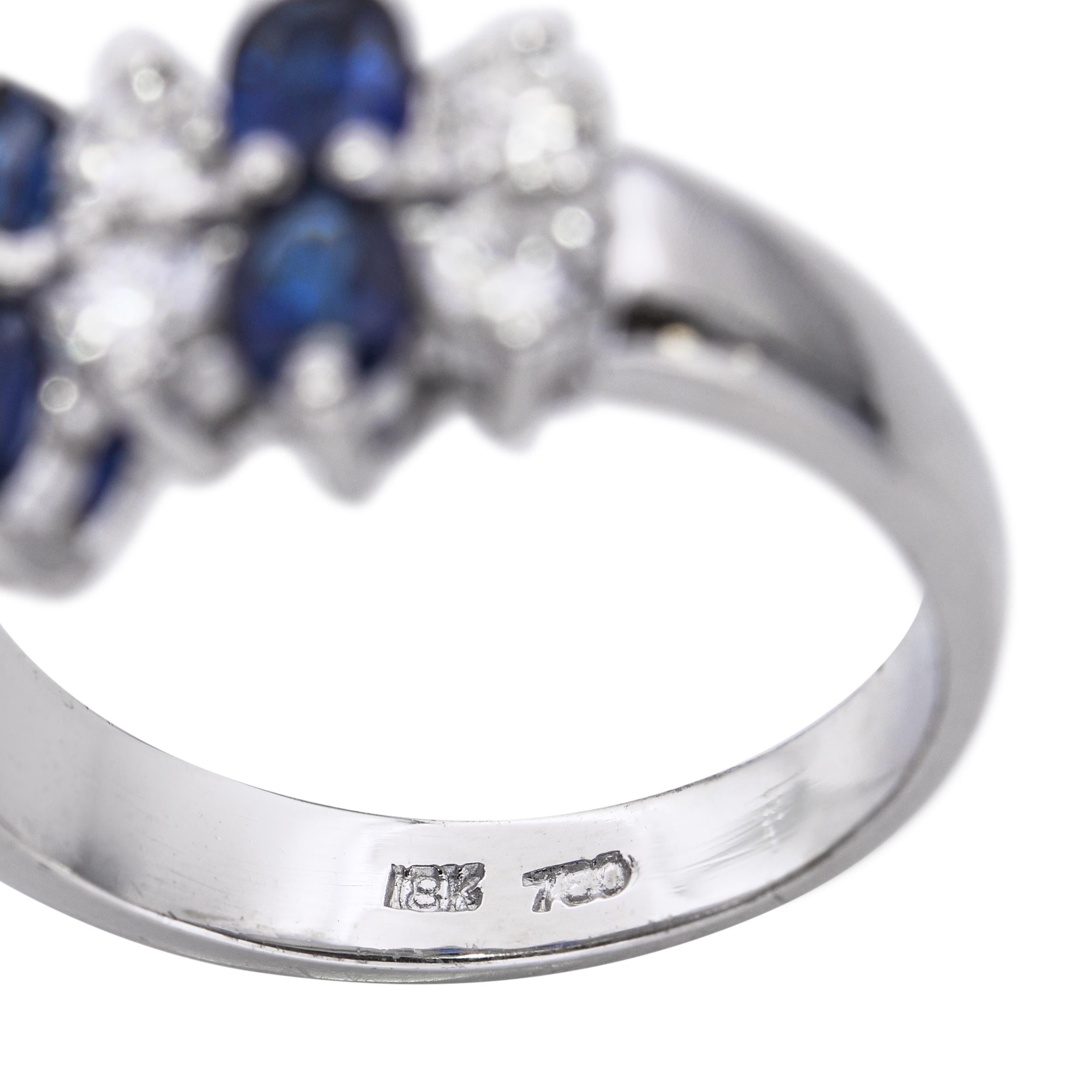 Vintage 18k White Gold Sapphire and Diamond Ring