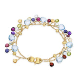 Marco Bicego 18K Yellow Gold Multi-gem Dangle Double Strand Bracelet