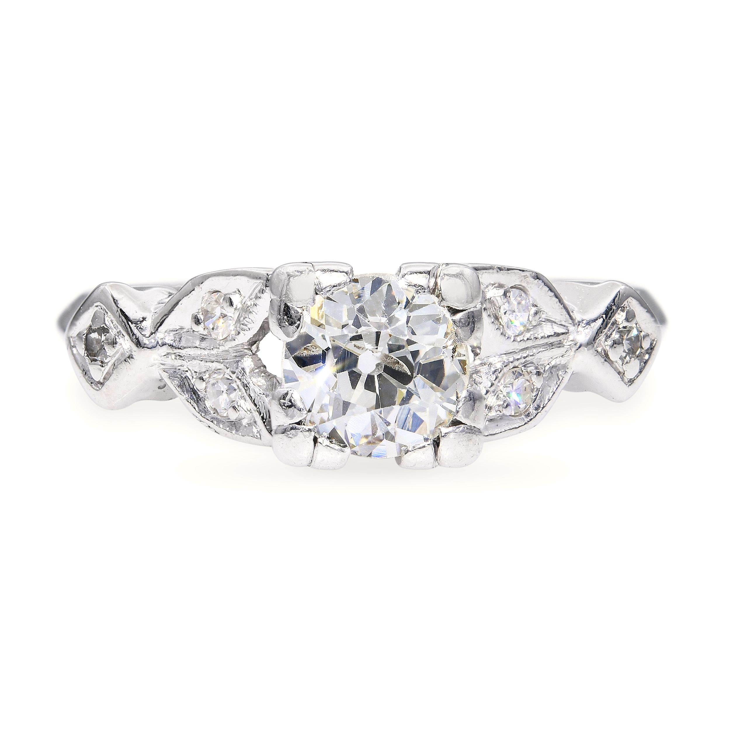Vintage Platinum 0.72tcw I I1 Diamond Filigree Engagement Ring