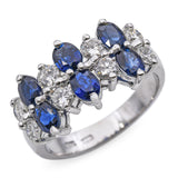 Vintage 18k White Gold Sapphire and Diamond Ring