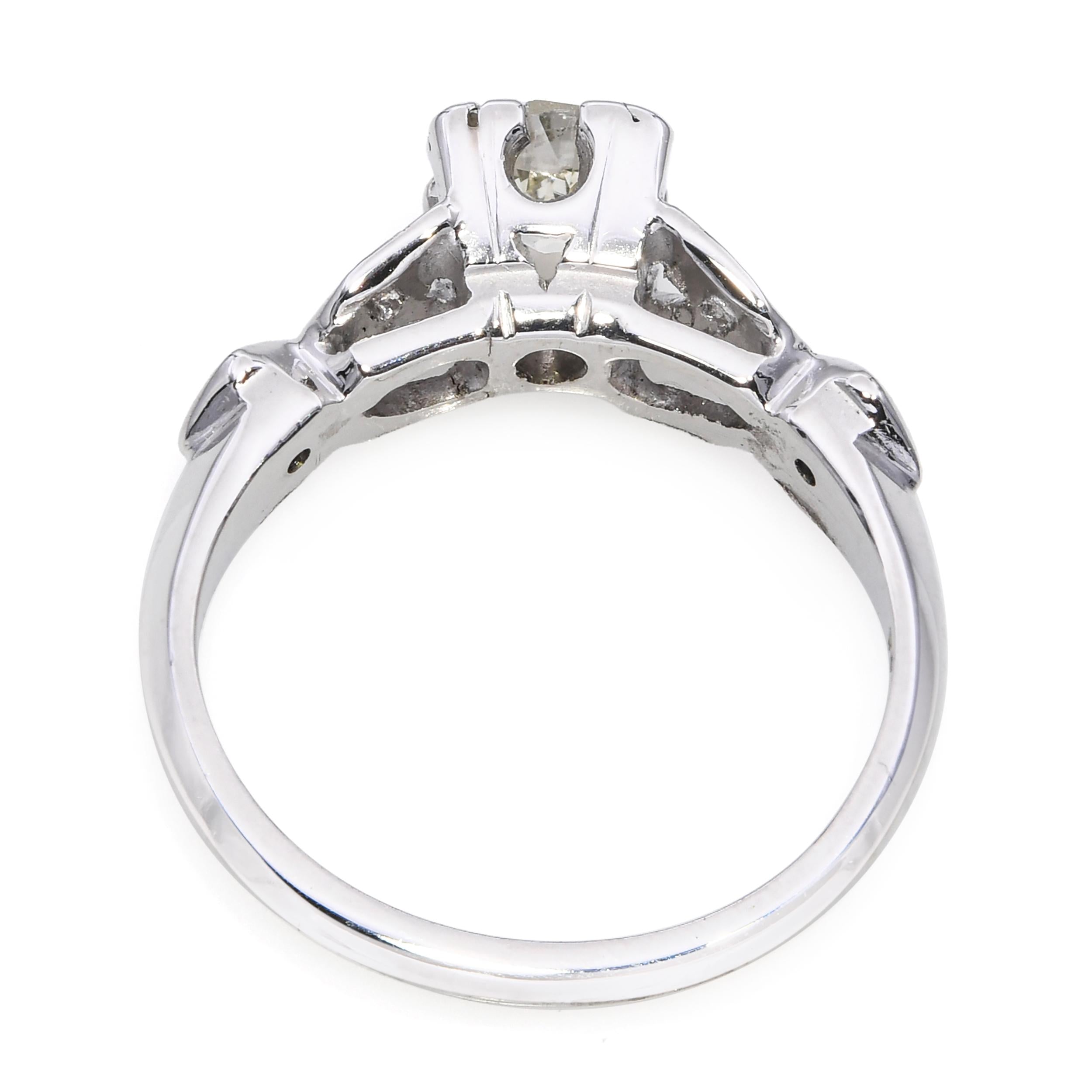 Vintage Platinum 0.72tcw I I1 Diamond Filigree Engagement Ring