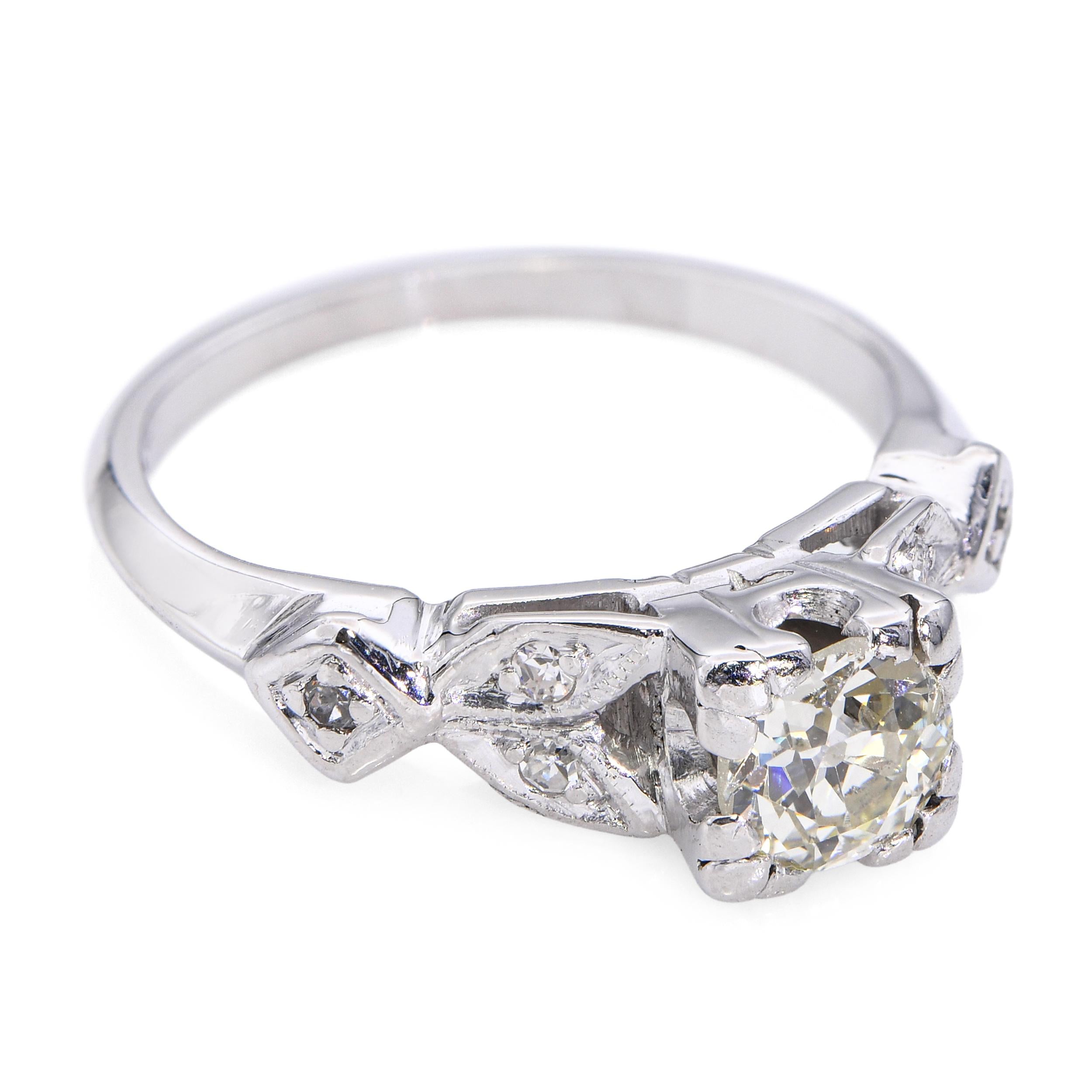 Vintage Platinum 0.72tcw I I1 Diamond Filigree Engagement Ring
