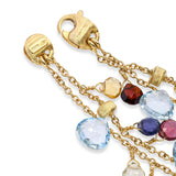 Marco Bicego 18K Yellow Gold Multi-gem Dangle Double Strand Bracelet