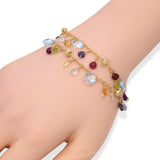 Marco Bicego 18K Yellow Gold Multi-gem Dangle Double Strand Bracelet