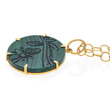 Gucci 18K Yellow Gold Malachite Flora St. Tropez Pendant Necklace