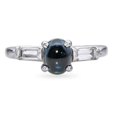 Vintage 14k White Gold 1.09ct Sapphire and Diamond Ring