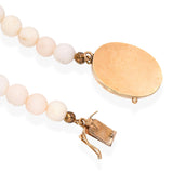 Vintage 18k Yellow Gold Angel Skin Coral Beaded Necklace