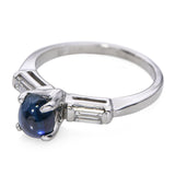 Vintage 14k White Gold 1.09ct Sapphire and Diamond Ring