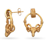 Vintage 14k Yellow Gold Ram Door Knocker Earrings
