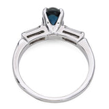 Vintage 14k White Gold 1.09ct Sapphire and Diamond Ring