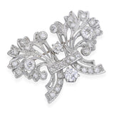 Vintage Platinum and Palladium 2.35tcw Diamond Floral Bouquet Brooch