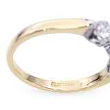 Vintage 14k Yellow Gold .85ct Sapphire and Diamond Three Stone Ring
