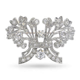 Vintage Platinum and Palladium 2.35tcw Diamond Floral Bouquet Brooch