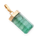 Vintage 18k Yellow Gold 22.5ct Emerald Pendant