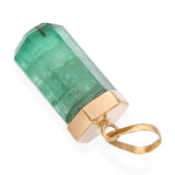Vintage 18k Yellow Gold 22.5ct Emerald Pendant