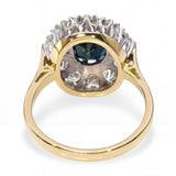 Vintage 18k Two Tone Gold 2.39ct Sapphire and Diamond Ring