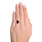14K Yellow Gold 5.68tcw Rubellite Tourmaline & Diamond Statement Ring