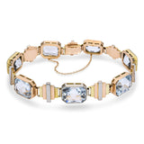 Vintage Tri-Tone Gold 45.22tcw Aquamarine Link Bracelet