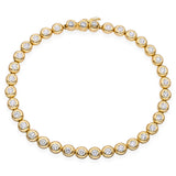 Tiffany & Co. 18k Yellow Gold Bezel Set Diamond Tennis Bracelet