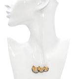 Late Victorian 20k Yellow Gold and Silver Swallows and Crescent Moon Brooch