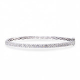Vintage 18k White Gold 1.76tcw Diamond Hinged Bangle Bracelet