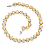 Tiffany & Co. 18k Yellow Gold Bezel Set Diamond Tennis Bracelet