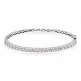 Vintage 18k White Gold 1.76tcw Diamond Hinged Bangle Bracelet