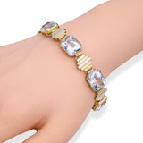 Vintage Tri-Tone Gold 45.22tcw Aquamarine Link Bracelet