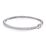 Vintage 18k White Gold 1.76tcw Diamond Hinged Bangle Bracelet
