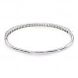 Vintage 18k White Gold 1.76tcw Diamond Hinged Bangle Bracelet
