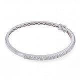 Vintage 18k White Gold 1.76tcw Diamond Hinged Bangle Bracelet