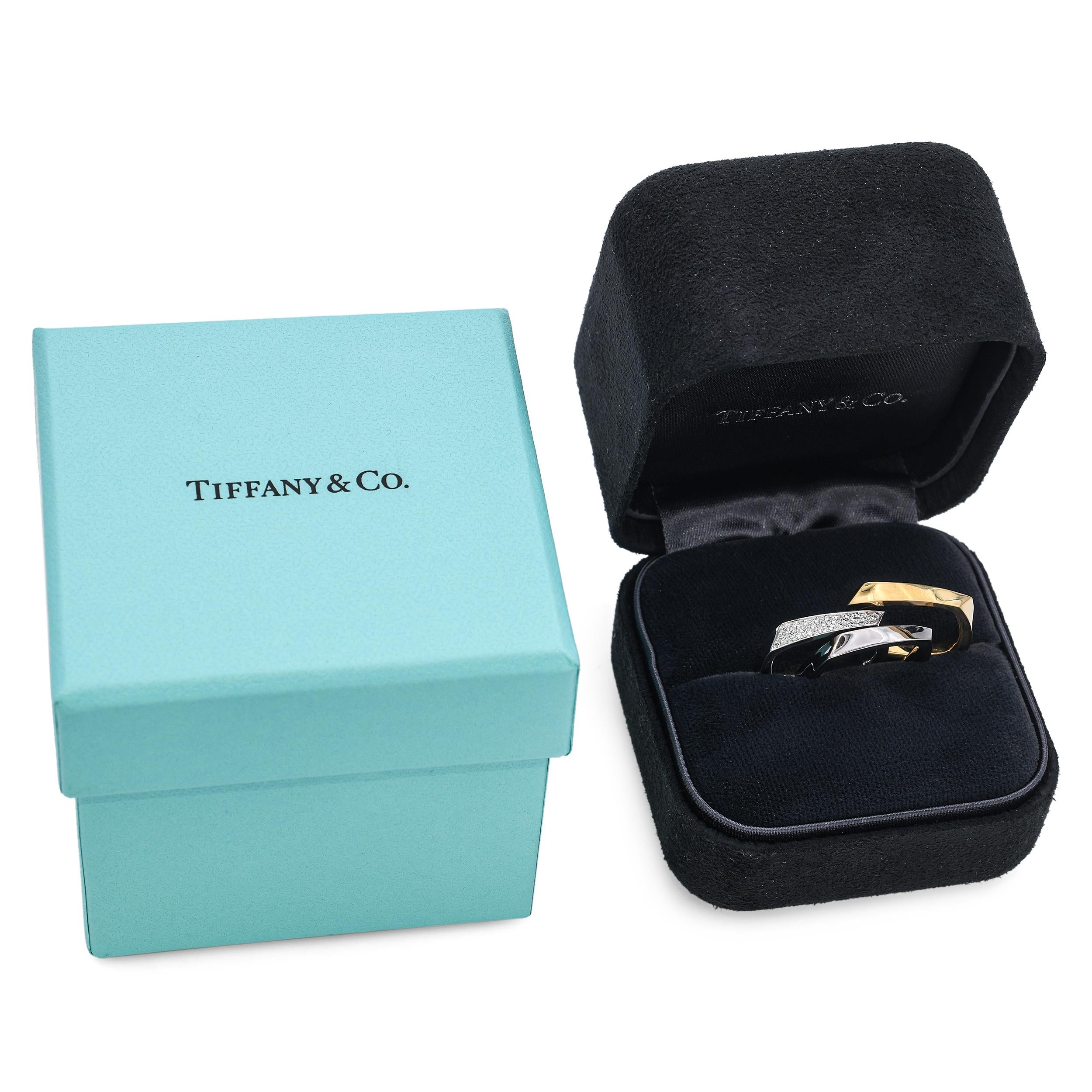 Tiffany & Co. 18k Tri-Tone Frank Gehry Estate Torque Square Three Ring Set
