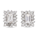 Vintage 14k White Gold 1.08tcw Diamond Stud Earrings