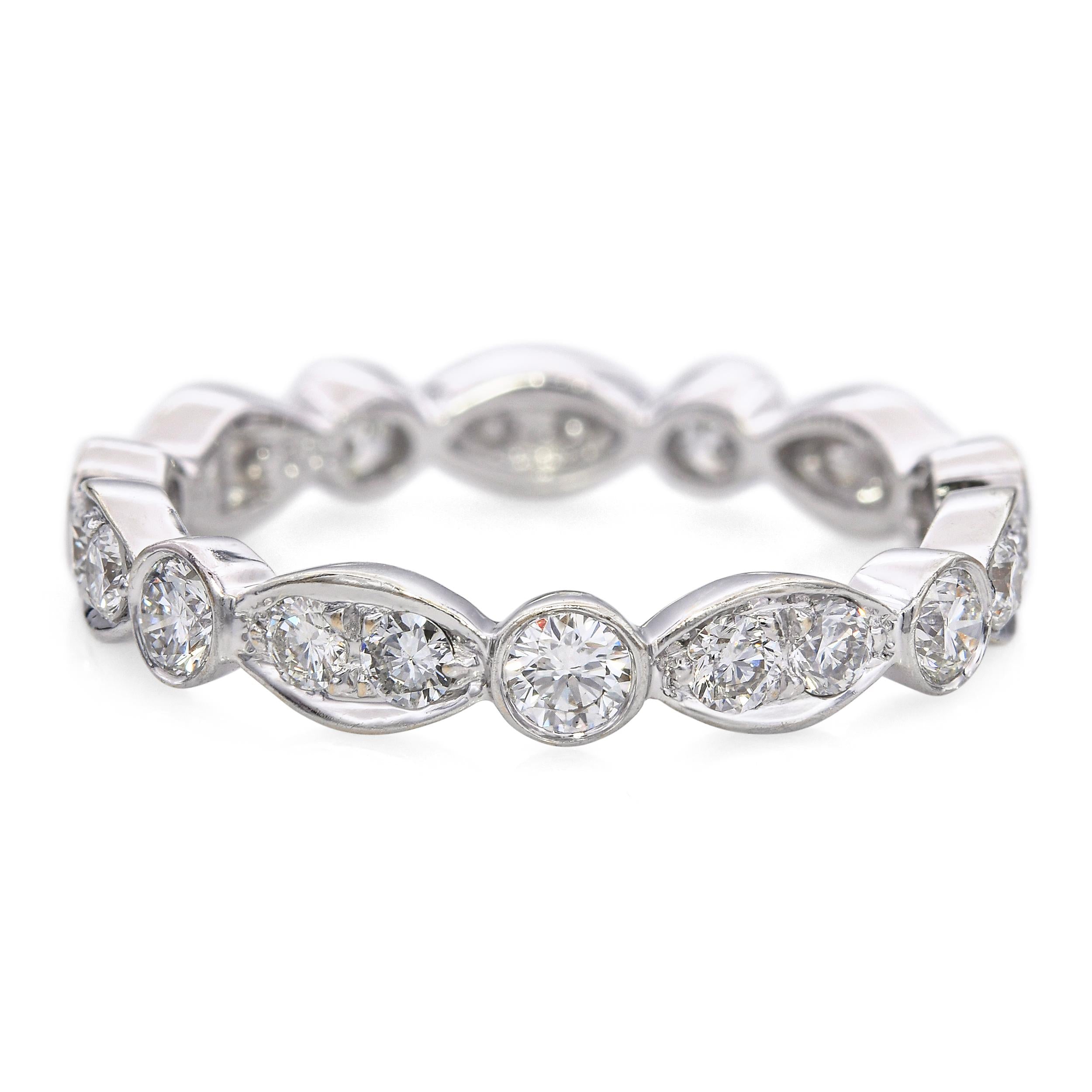 Vintage 18k White Gold 0.42tcw Diamond Band Ring